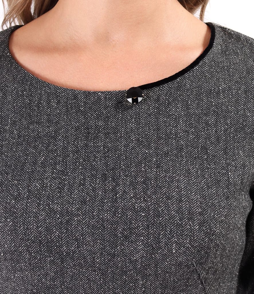 Rochie office din stofa cu lana si matase