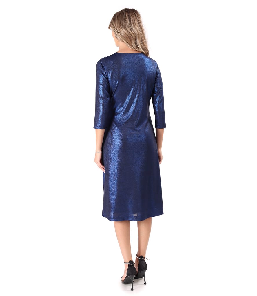 Rochie de seara din jerse elastic cu efect lucios