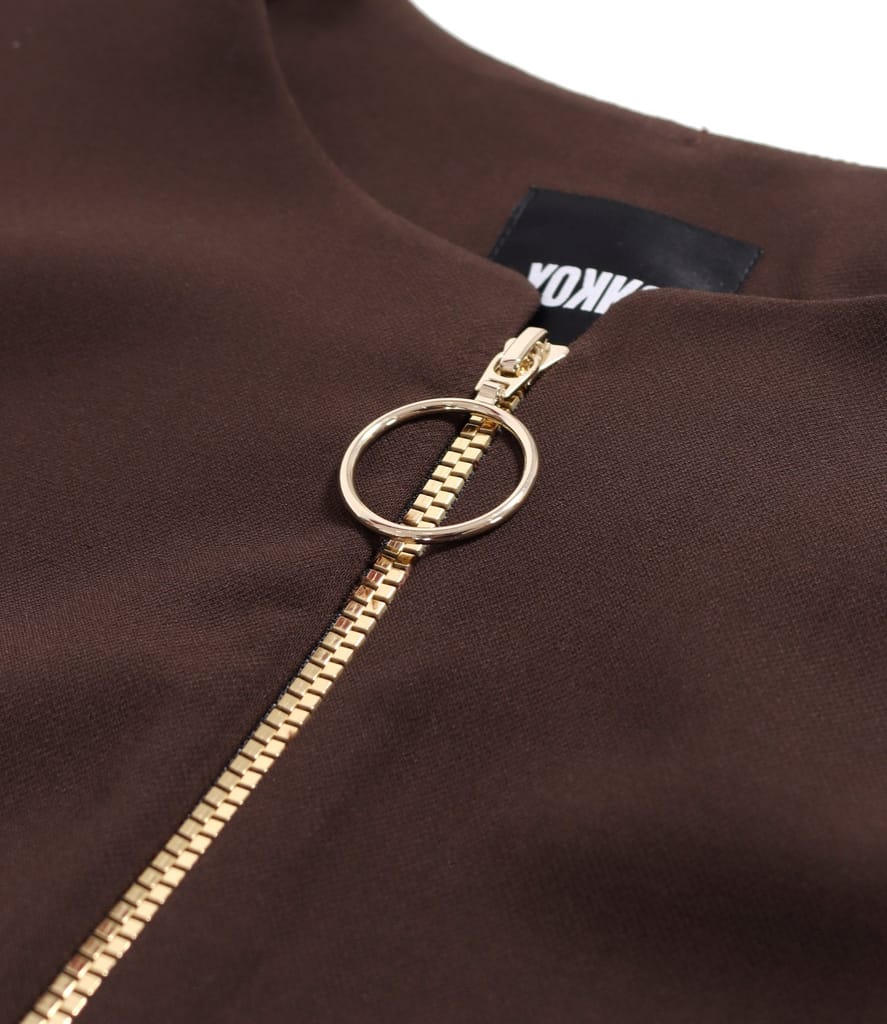 Rochie eleganta din stofa elastica cu fermoar auriu