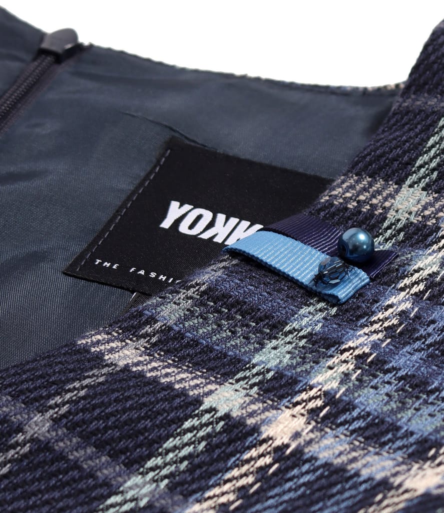 Rochie eleganta in carouri multicolore