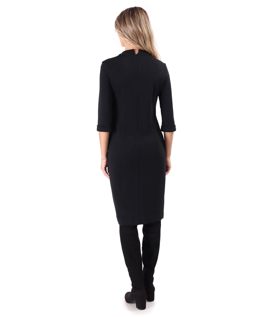 Rochie midi din jerse plin cu lana virgina