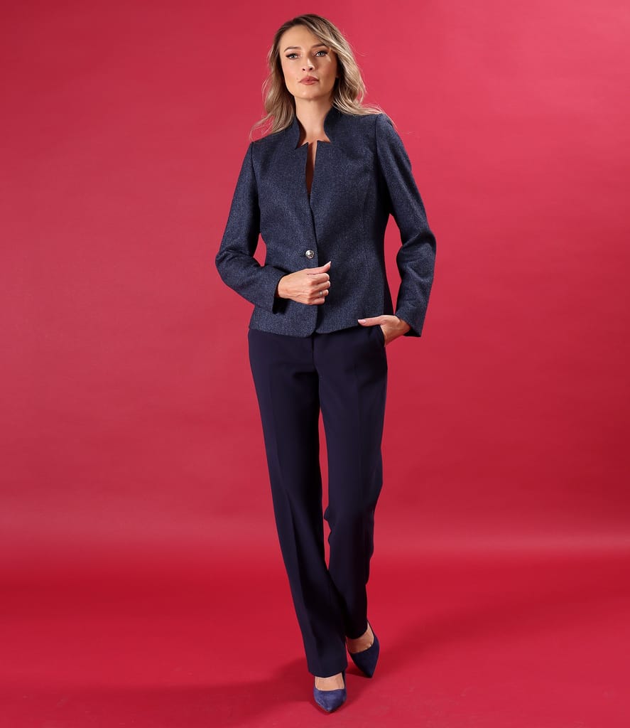 Sacou din stofa cu lana si pantaloni drepti
