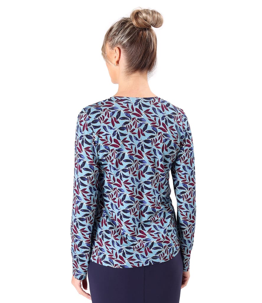 Bluza din jerse elastic cu decolteu in V