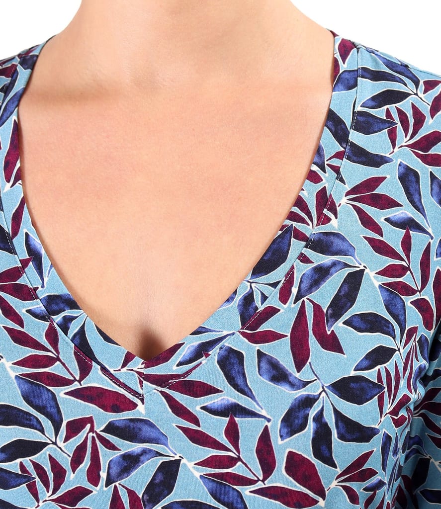 Bluza din jerse elastic cu decolteu in V