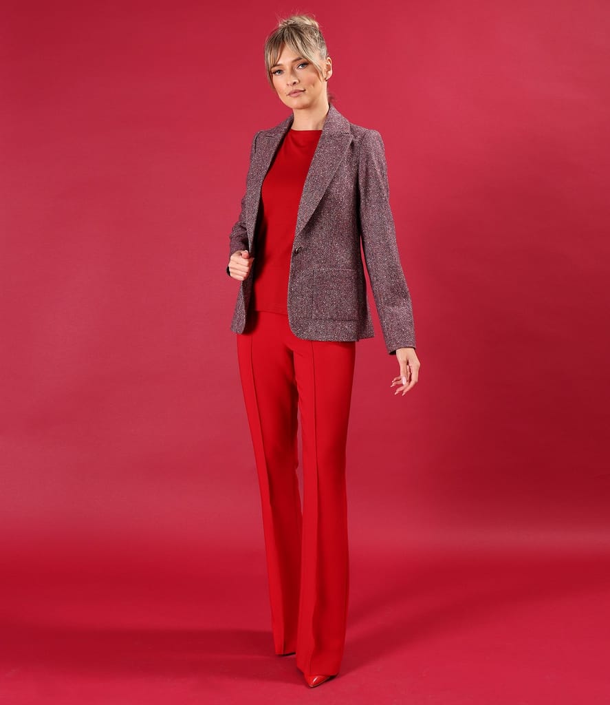 Bluza din jerse elastic uni cu maneci 3/4