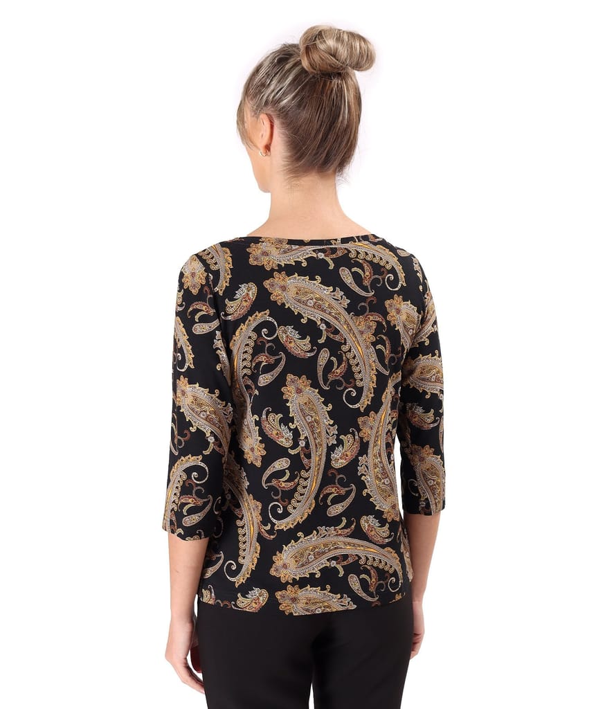 Bluza din jerse elastic imprimat cu motive paisley