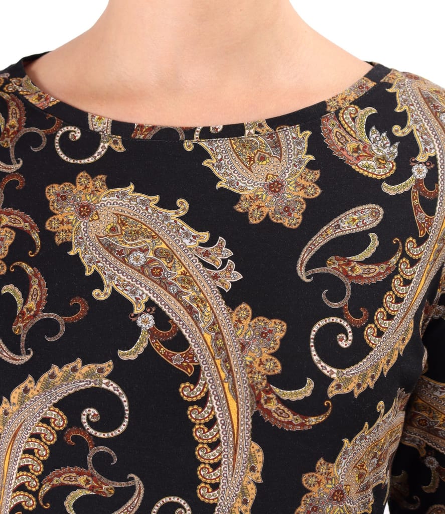 Bluza din jerse elastic imprimat cu motive paisley