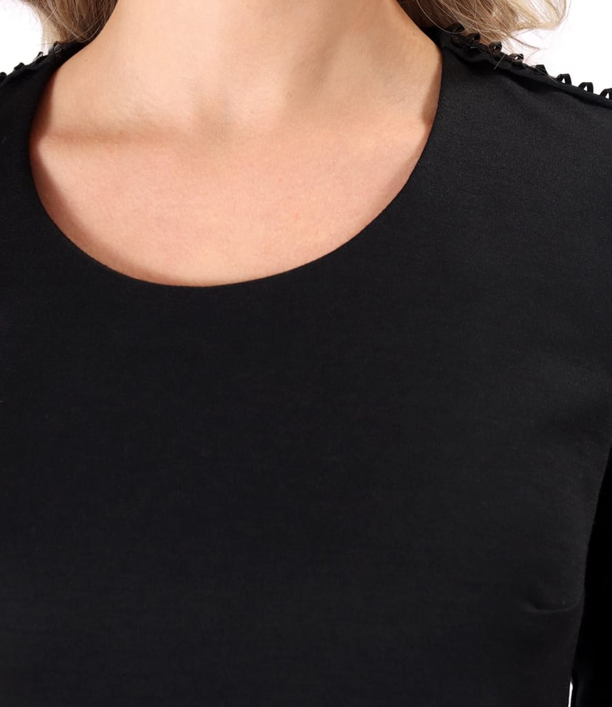 Rochie office din jerse elastic plin cu lana virgina