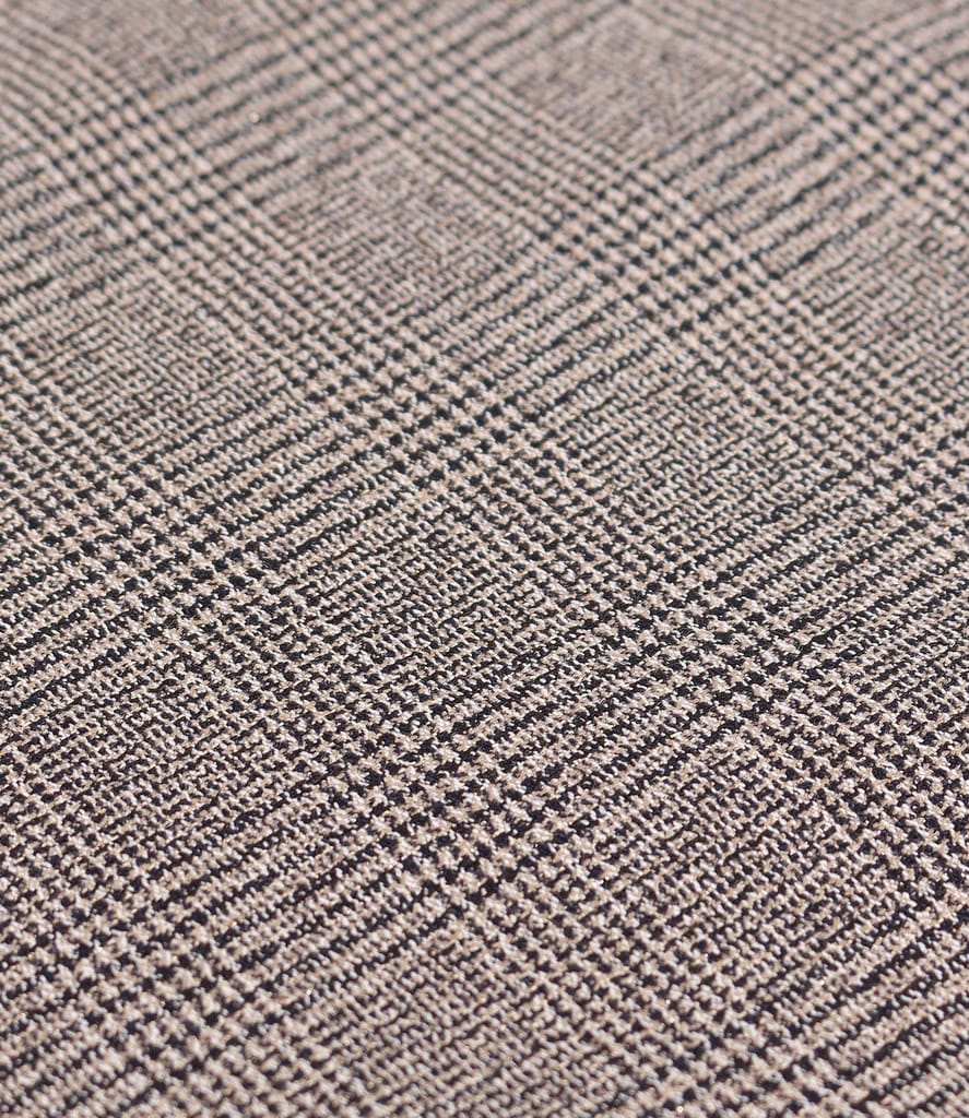 Rochie eleganta din stofa in carouri cu fir metalic auriu