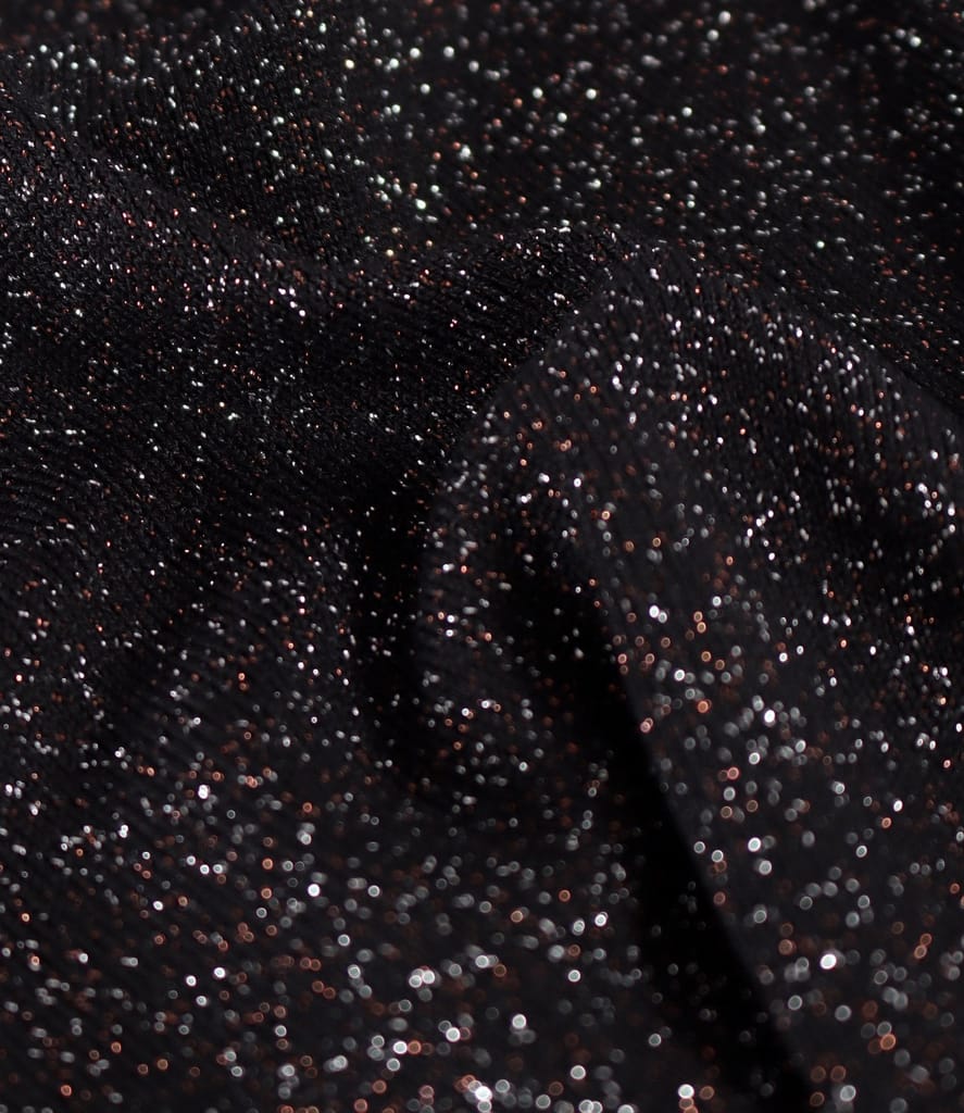 Bluza din jerse elastic cu fir metalic si cu decolteu in falduri