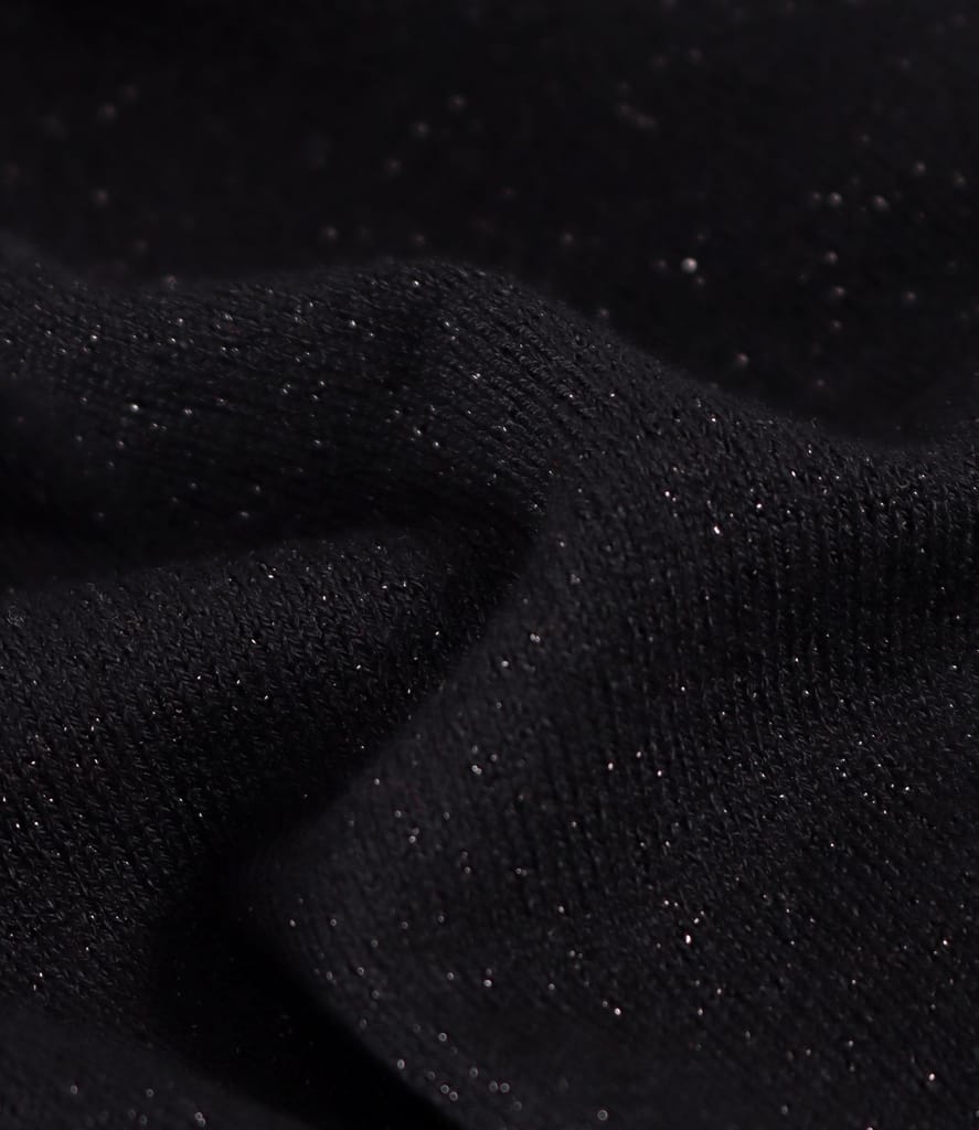 Bluza din jerse elastic cu fir metalic si cu decolteu in falduri