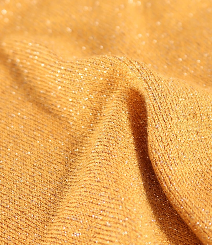 Bluza din jerse elastic cu fir metalic si cu decolteu in falduri