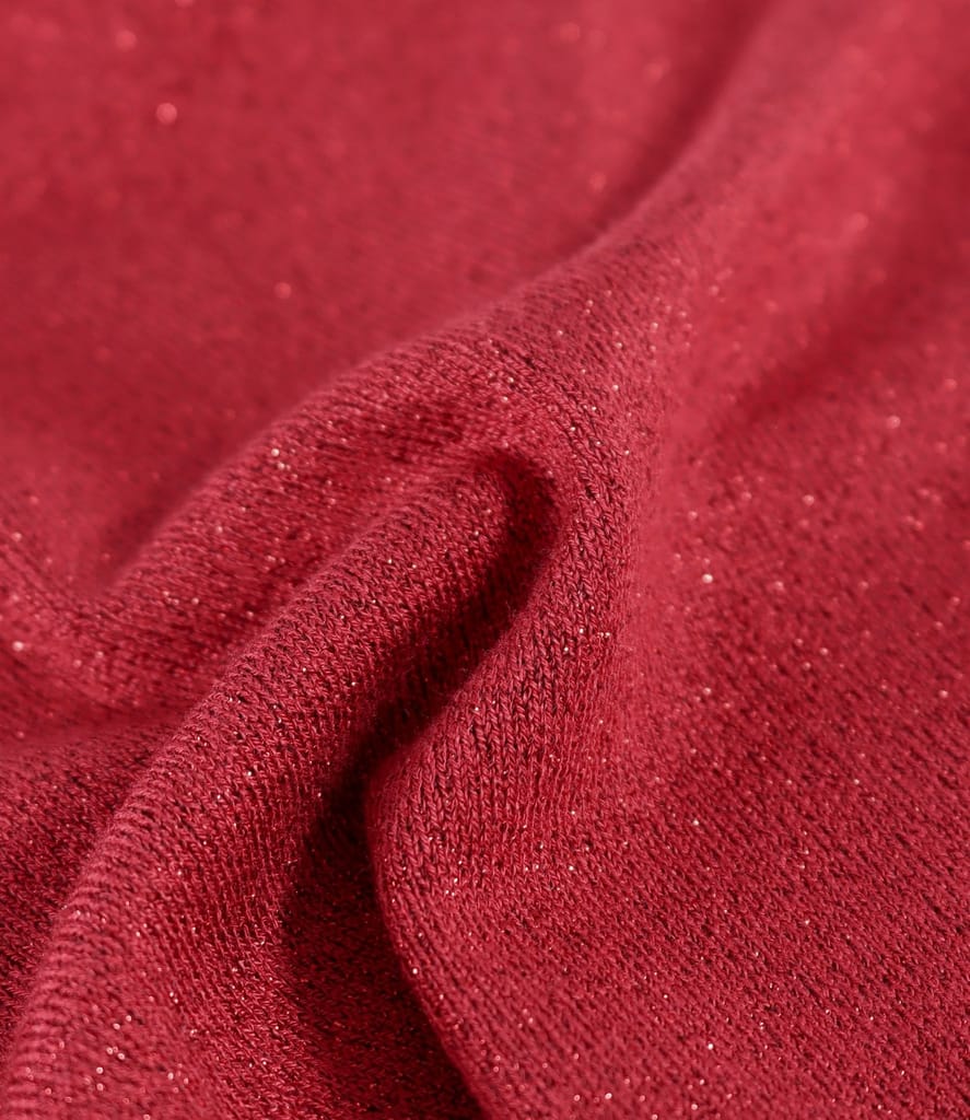 Bluza din jerse elastic cu fir metalic si cu decolteu in falduri