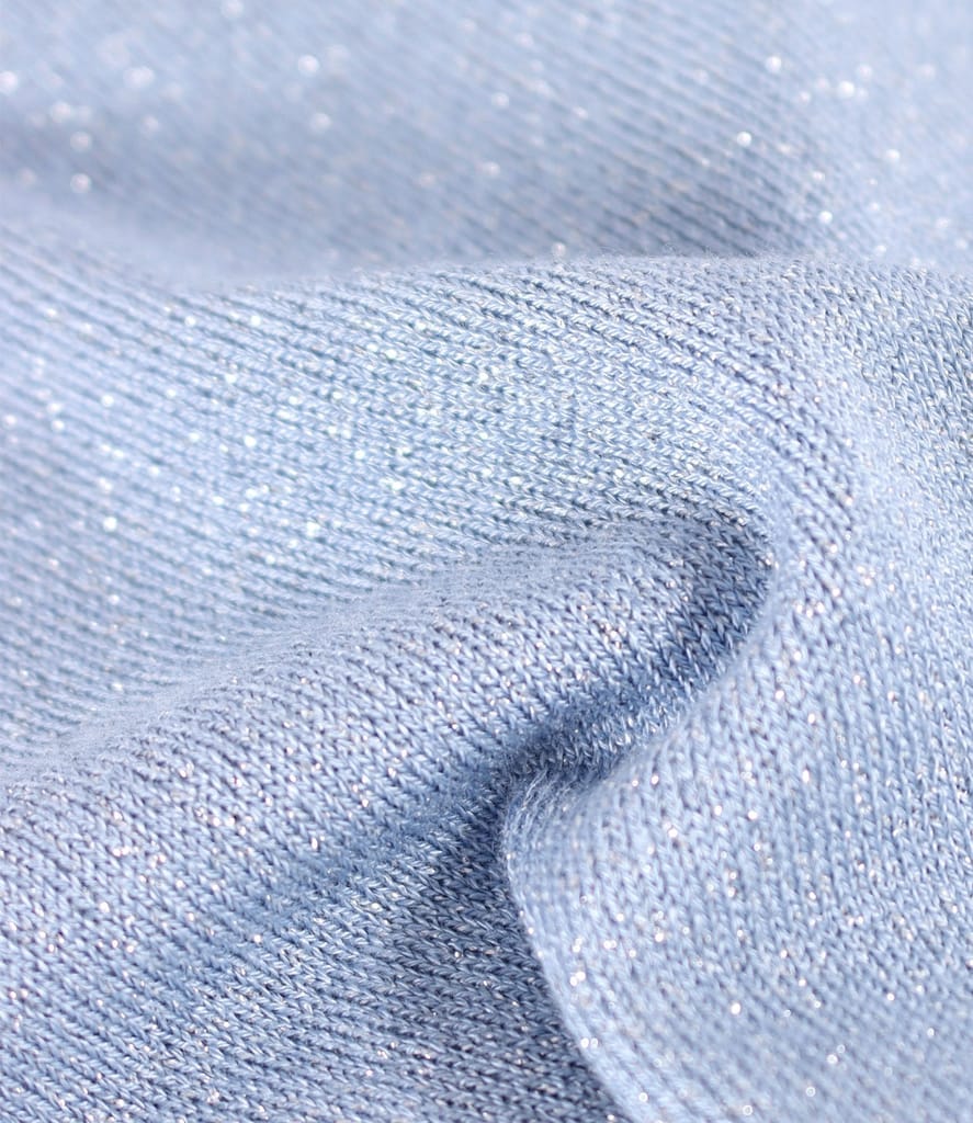 Bluza din jerse elastic cu fir metalic si cu decolteu in falduri