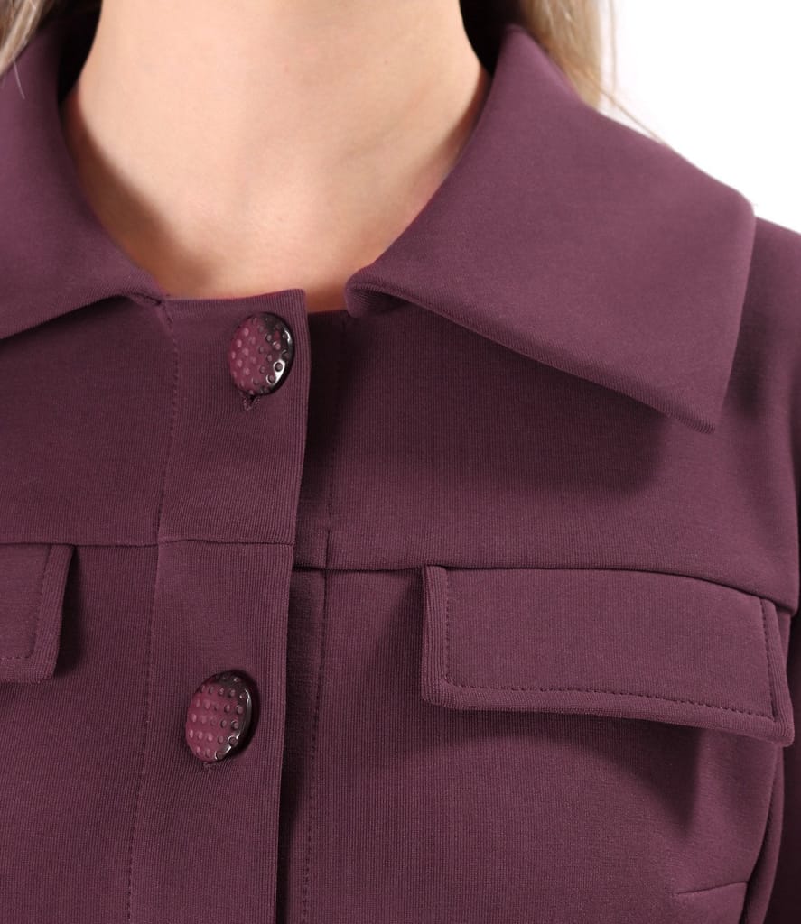 Sacou din stofa plina tip scuba cu bumbac