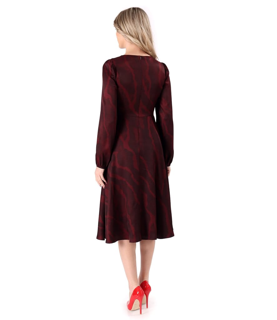 Rochie midi eleganta din viscoza imprimata