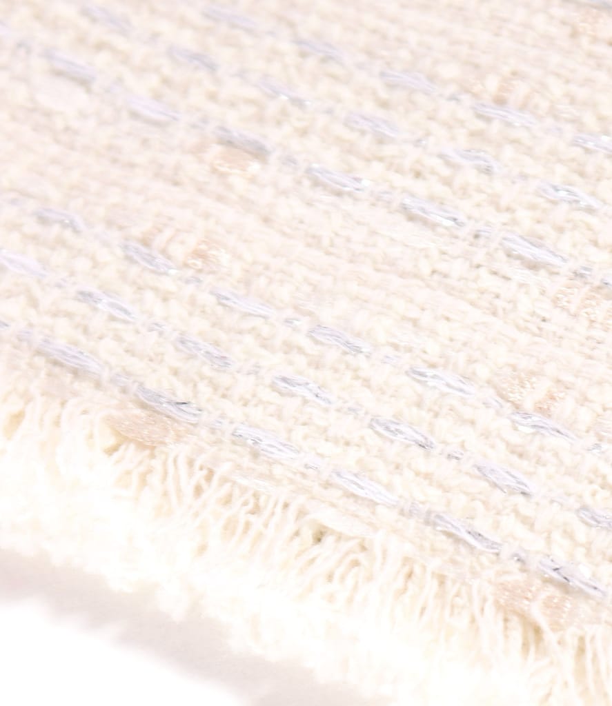 Fusta creion din bucle cu bumbac cu fir argintiu