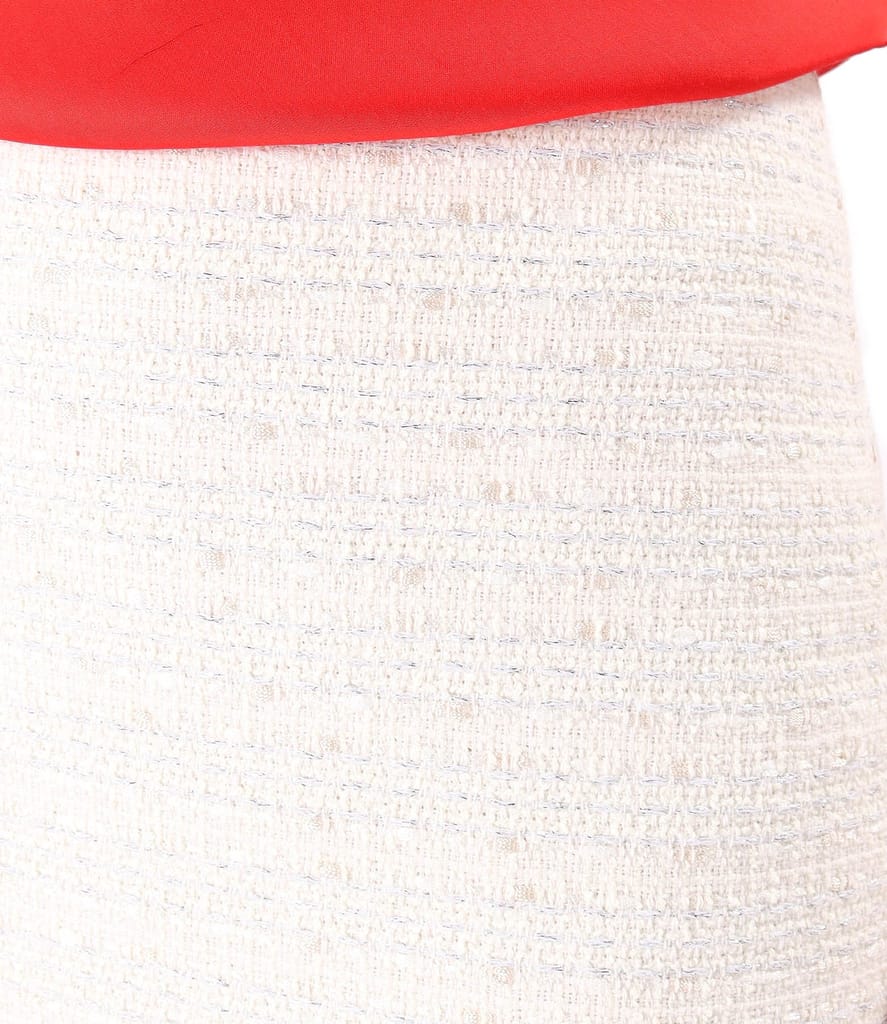 Fusta creion din bucle cu bumbac cu fir argintiu