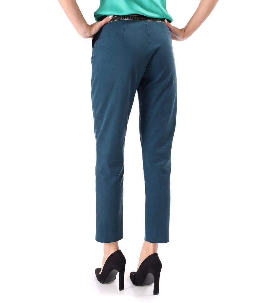 Pantaloni din stofa plina din tencel cu bumbac