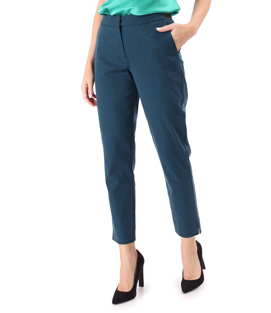 Pantaloni din stofa plina din tencel cu bumbac