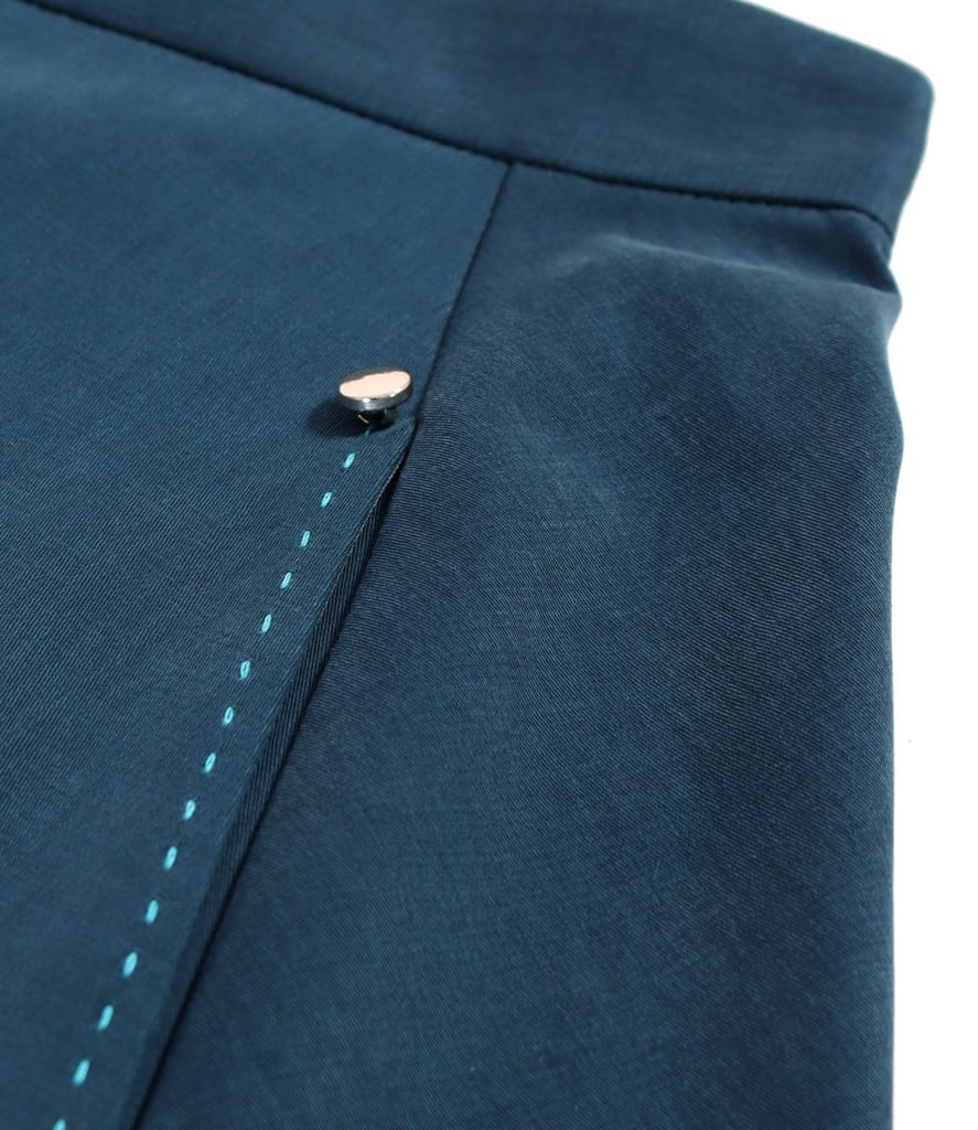 Fusta semiclos din stofa plina din tencel cu bumbac