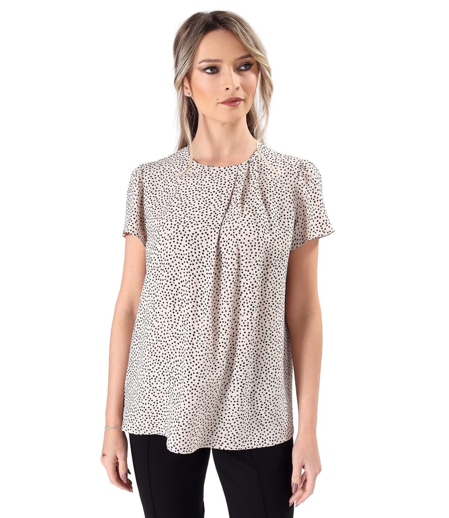 Bluza eleganta din viscoza imprimata cu picouri