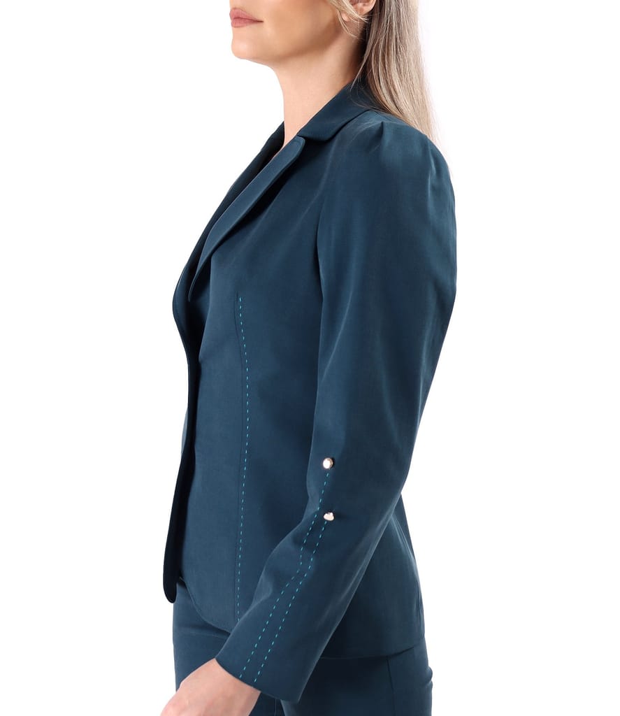 Sacou office din stofa plina din tencel cu bumbac