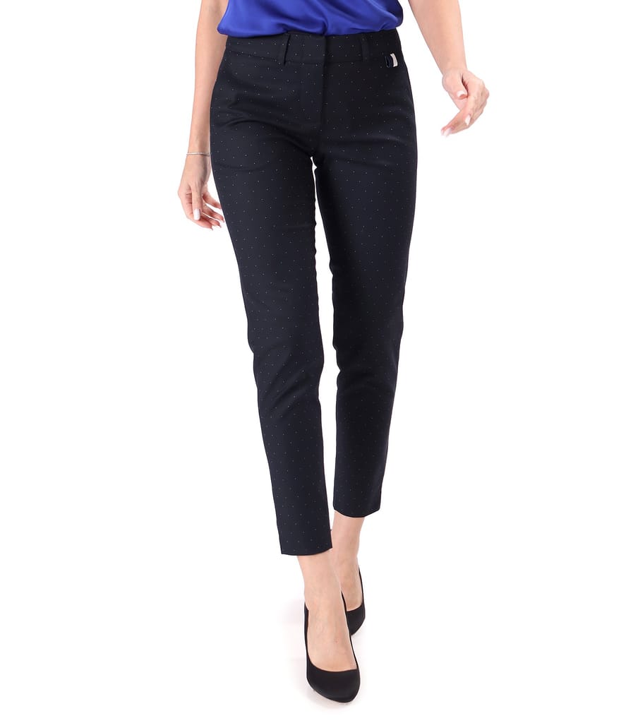 Pantaloni pana office din stofa cu picouri