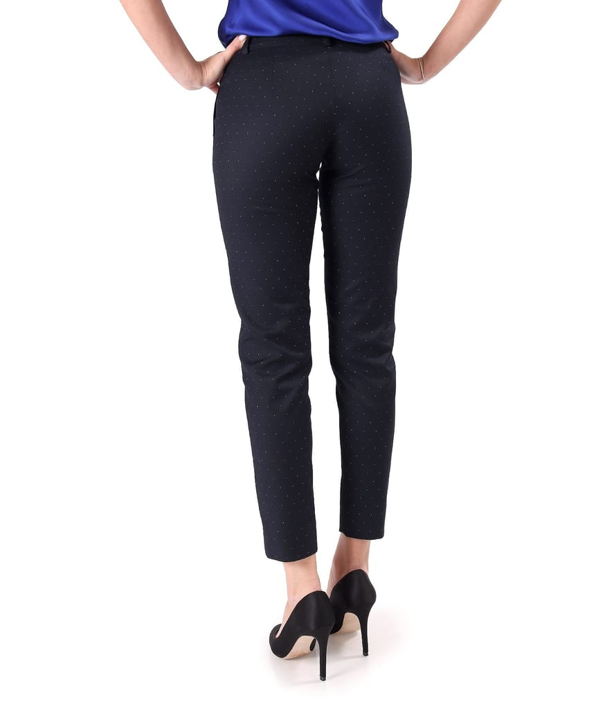 Pantaloni pana office din stofa cu picouri