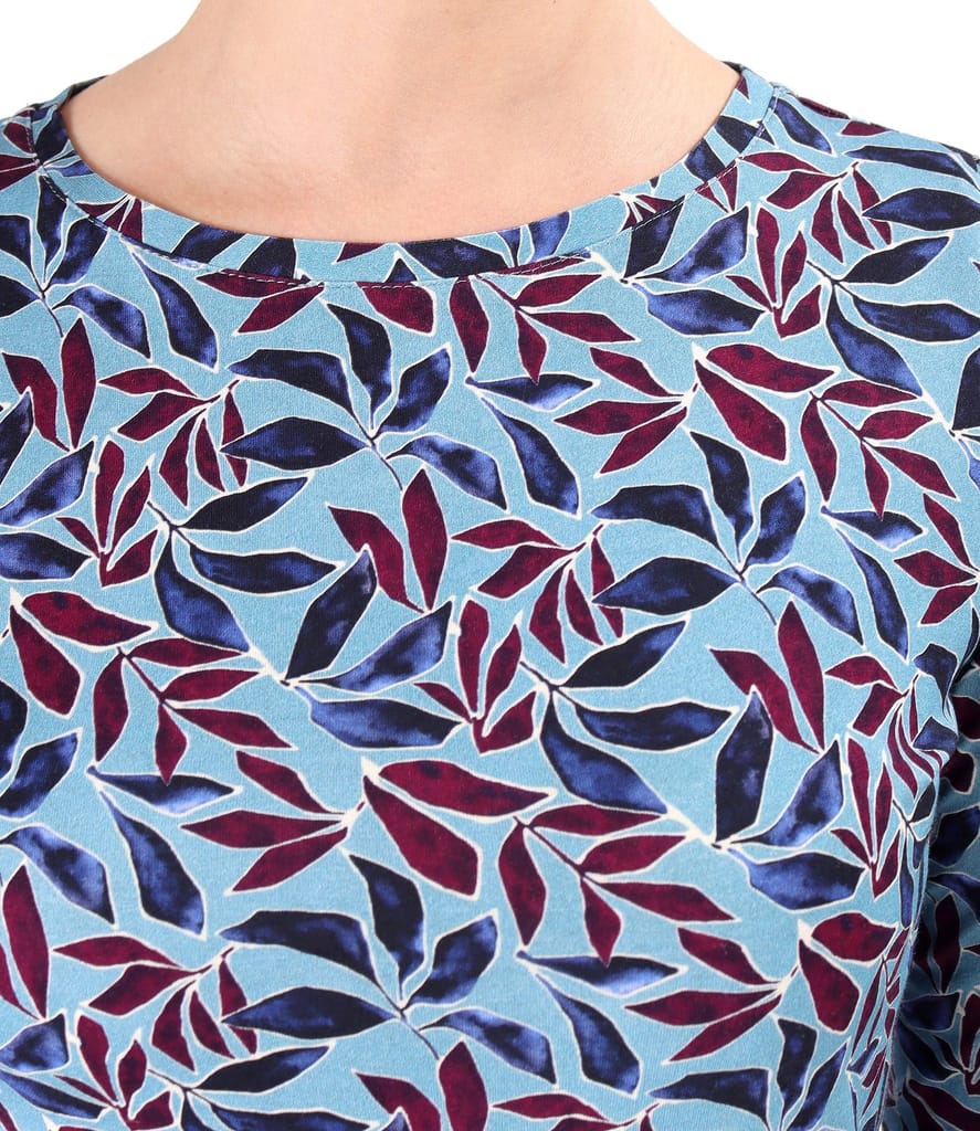 Bluza din jerse elastic imprimat cu motive florale