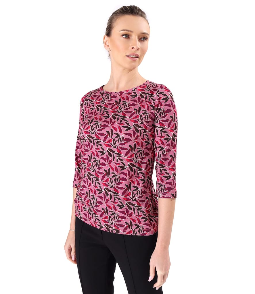 Bluza din jerse elastic imprimat cu motive florale