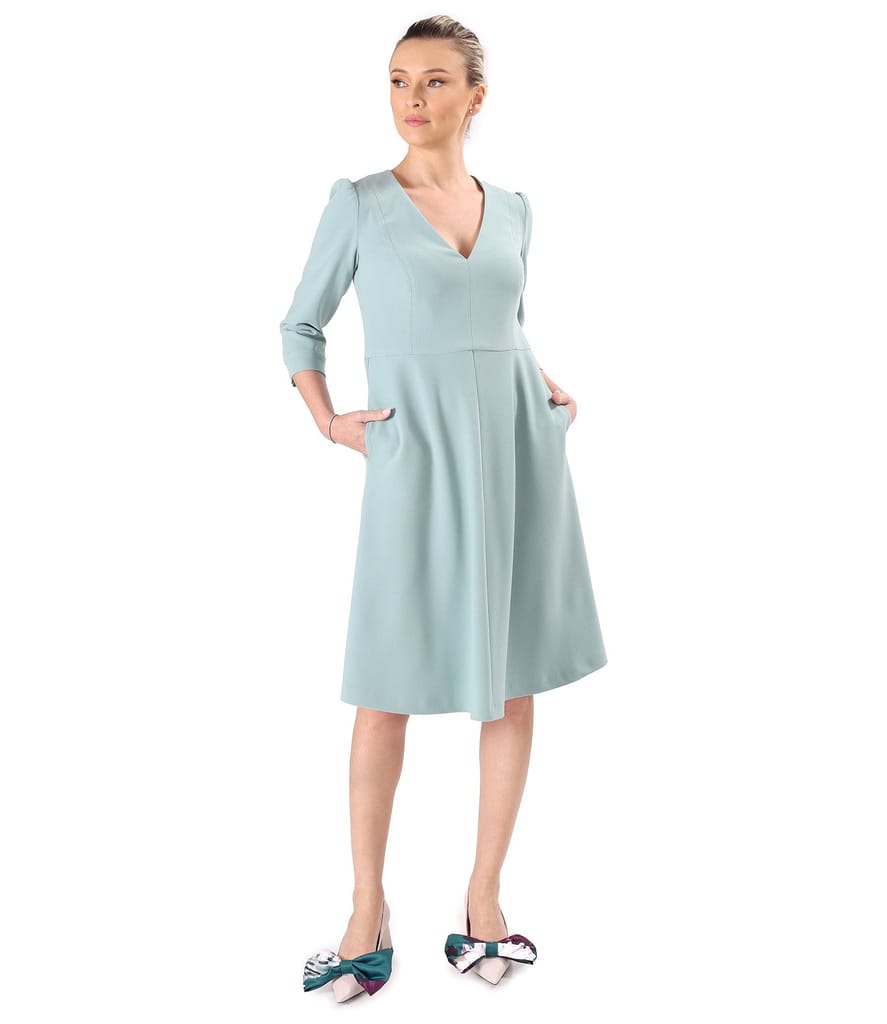 Rochie office clos din stofa elastica cu viscoza