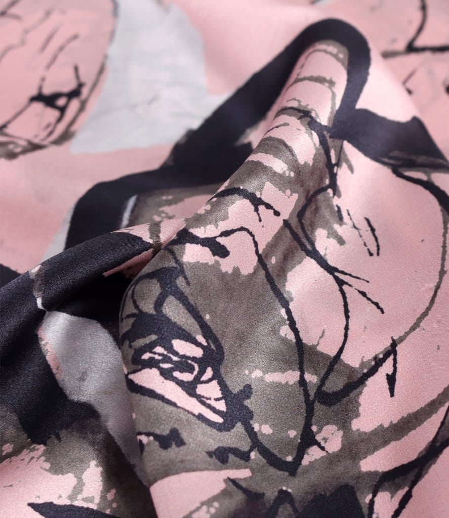 Rochie lejera din matase naturala imprimata cu motive florale