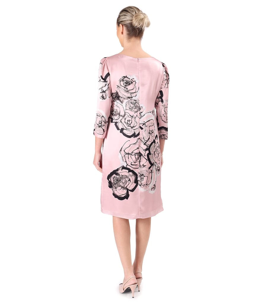 Rochie lejera din matase naturala imprimata cu motive florale