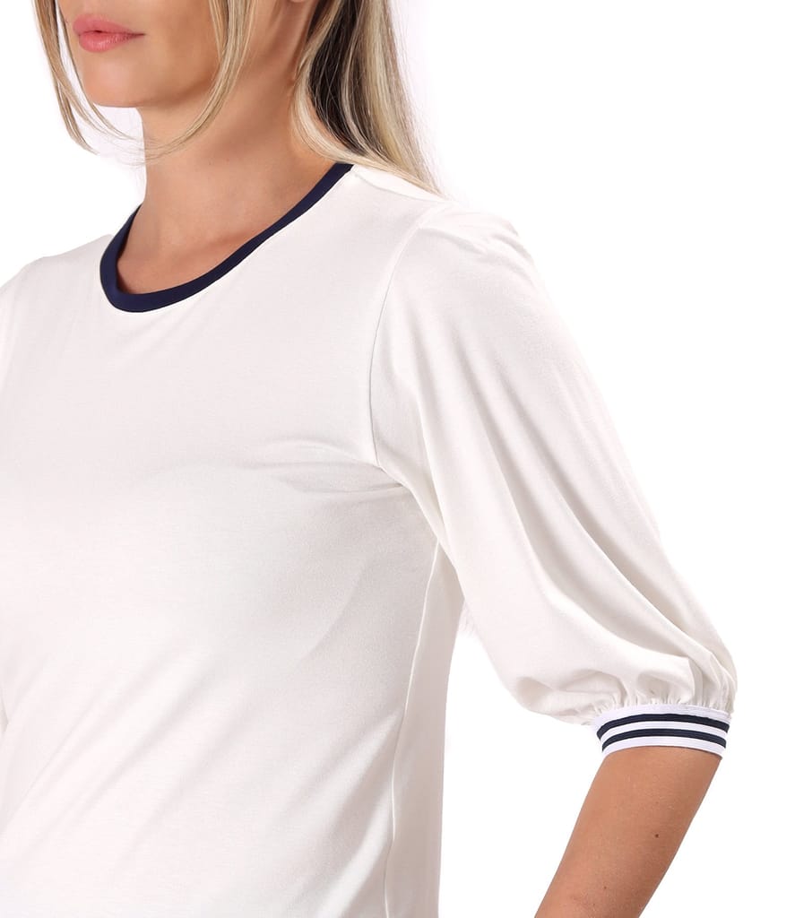 Bluza eleganta din jerse elastic cu maneci 3/4