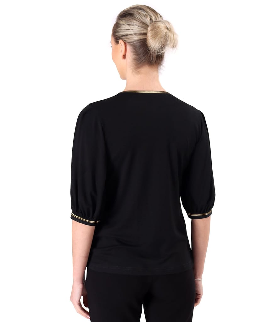 Bluza eleganta din jerse elastic cu maneci 3/4