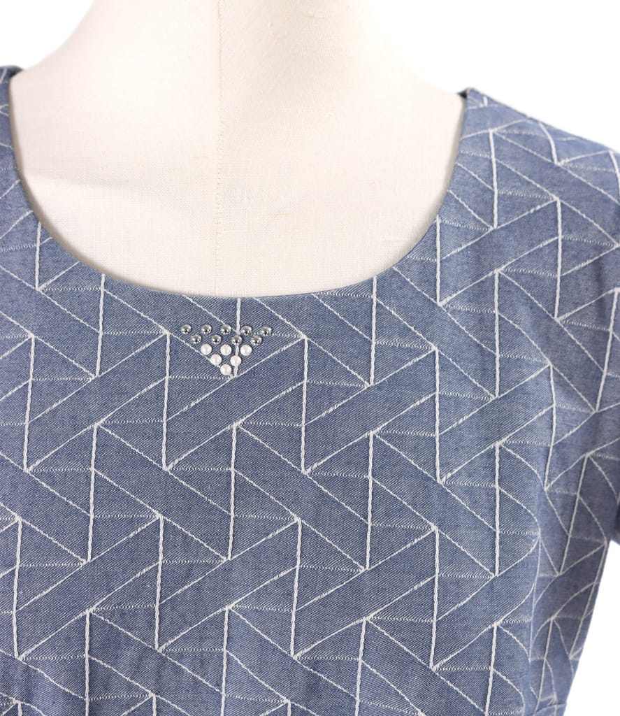 Rochie office din bumbac elastic tip denim