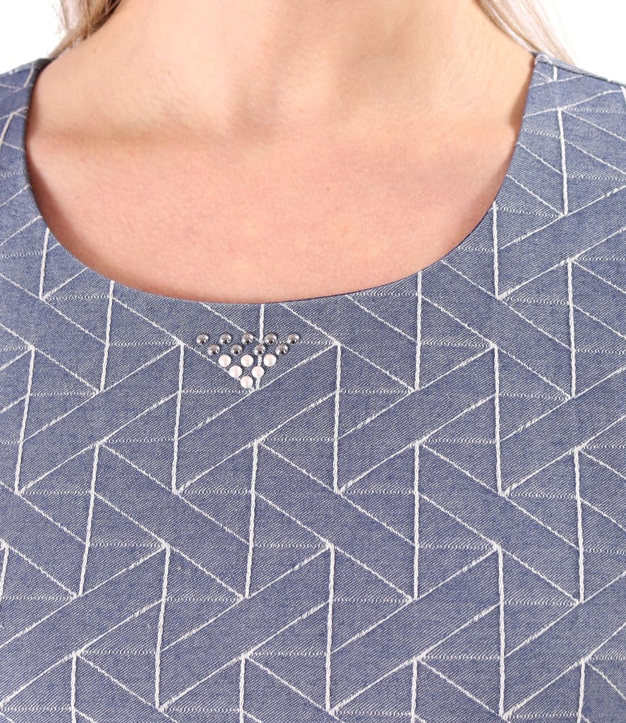 Rochie office din bumbac elastic tip denim