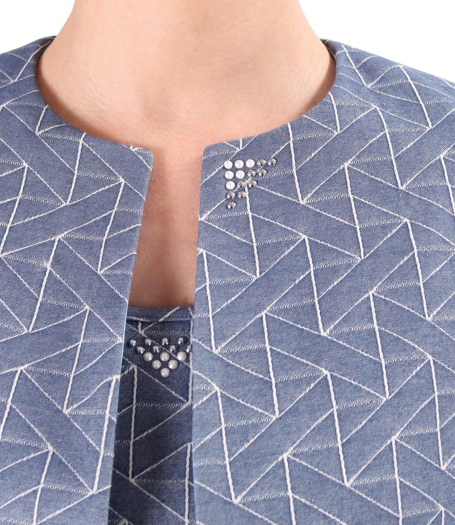 Sacou elegant din bumbac elastic tip denim