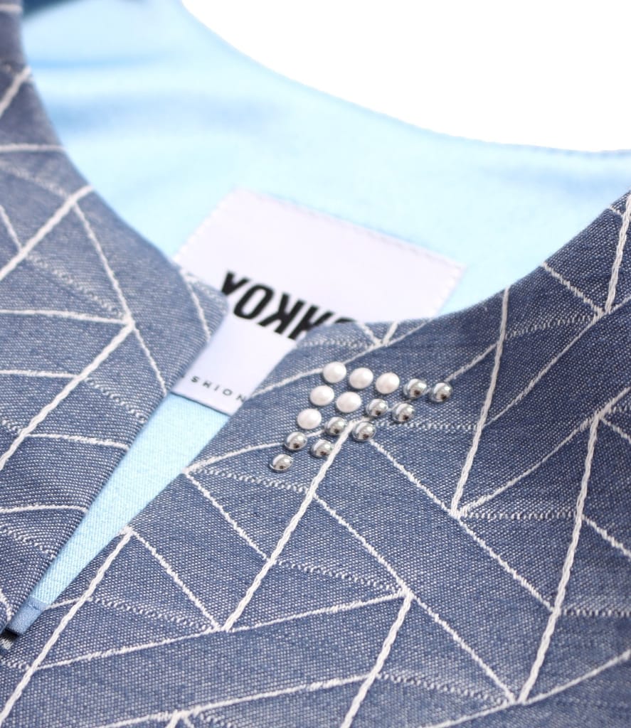 Sacou elegant din bumbac elastic tip denim