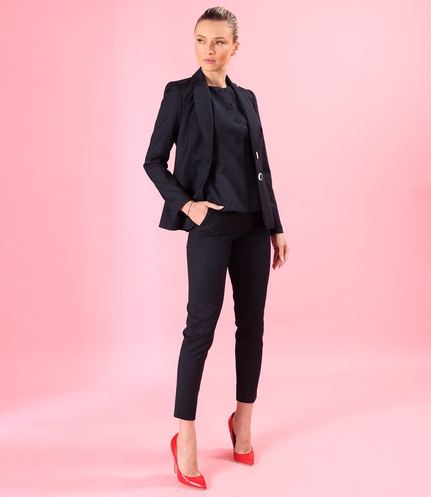 Vesta eleganta din stofa cu picouri