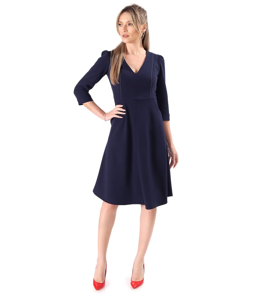 Rochie office clos din stofa elastica cu viscoza