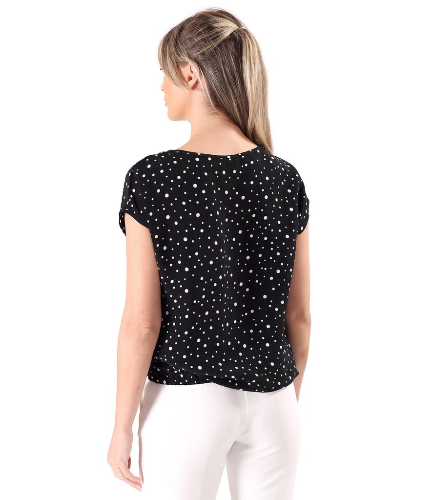 Bluza lejera din viscoza imprimata cu picouri