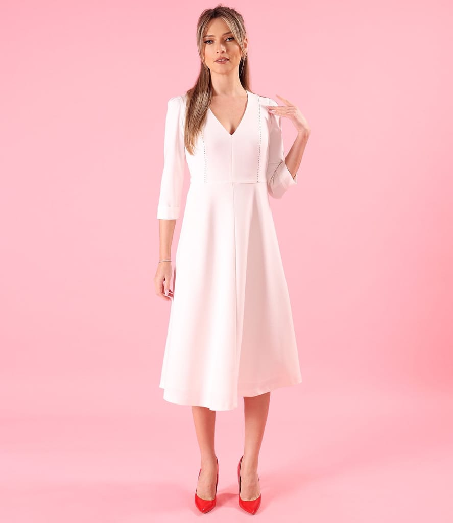 Rochie office clos din stofa elastica cu viscoza