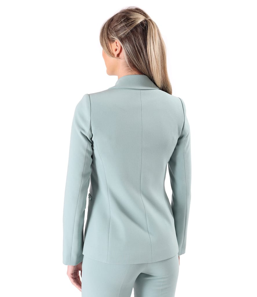 Sacou office din stofa elastica cu perle decorative