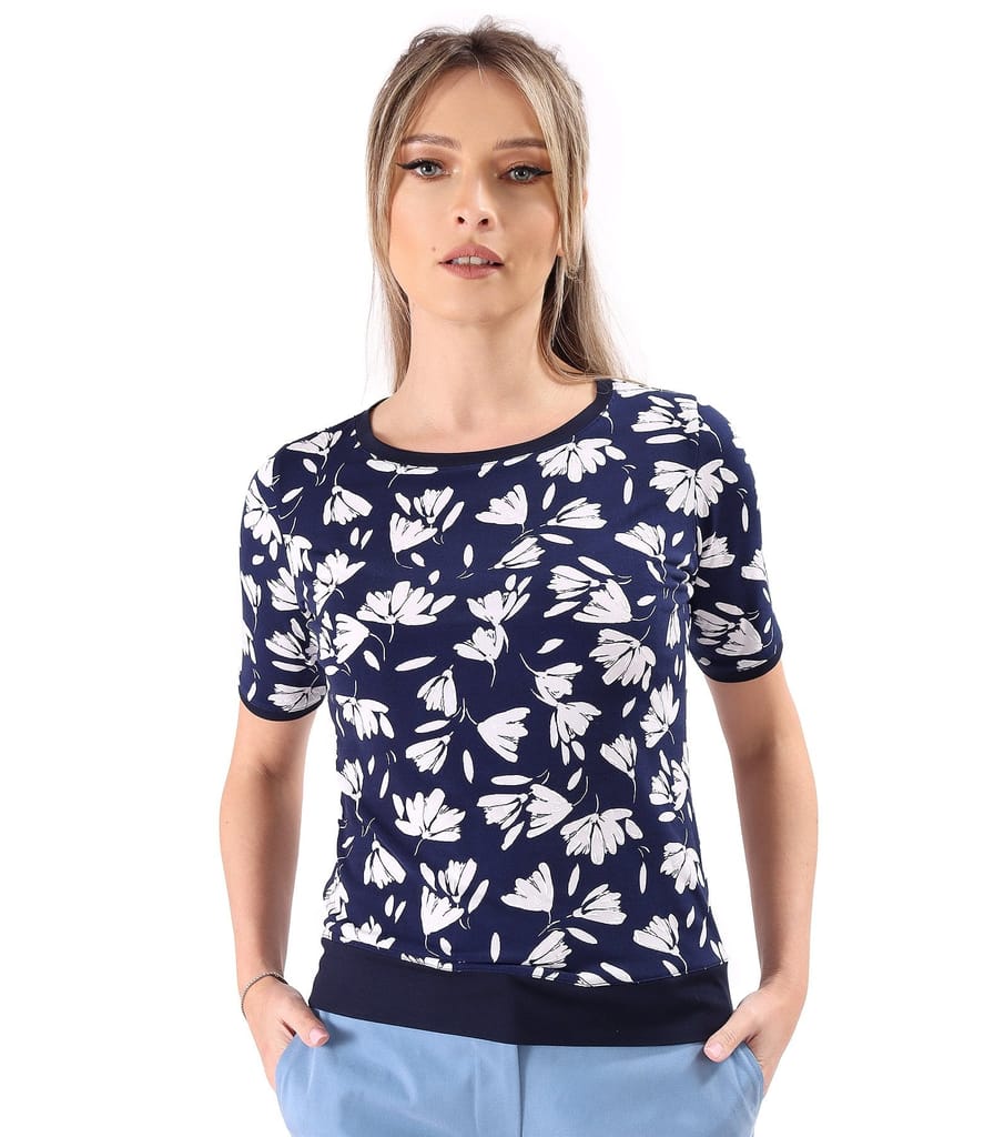 Bluza din jerse elastic cu print cauciucat in relief