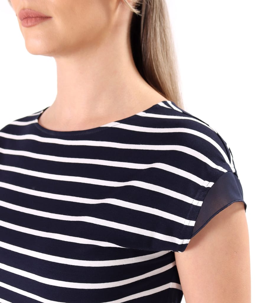 Bluza din jerse elastic imprimat cu dungi