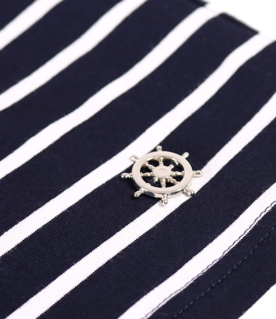 Bluza din jerse elastic imprimat cu dungi