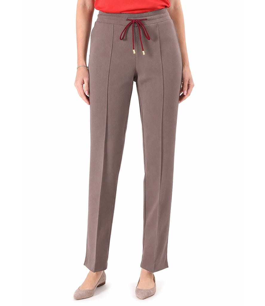 Pantaloni lejeri din stofa plina tip scuba cu bumbac