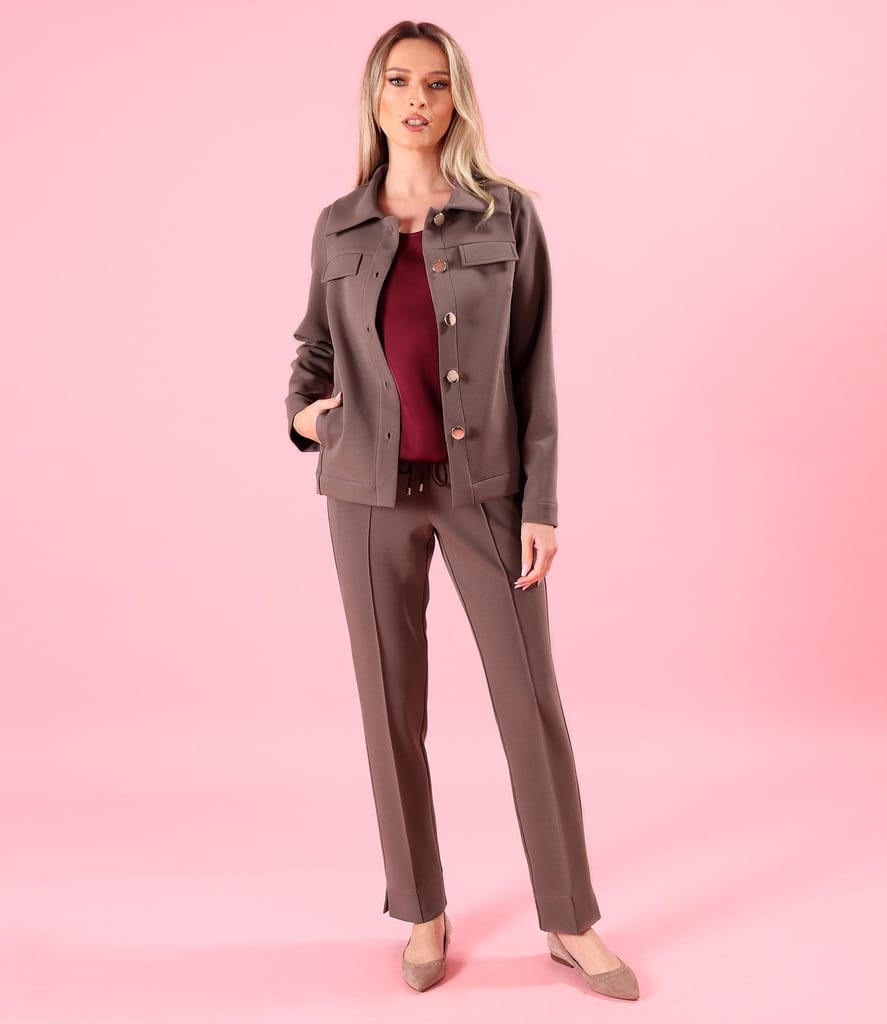 Pantaloni lejeri din stofa plina tip scuba cu bumbac